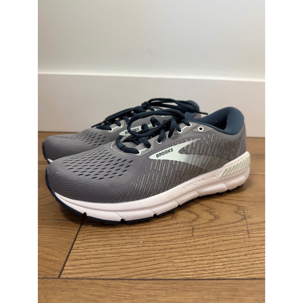 Brooks Addiction GTS 15 Stability Running Shoes 8 Grey Navy Womens Road Trainers